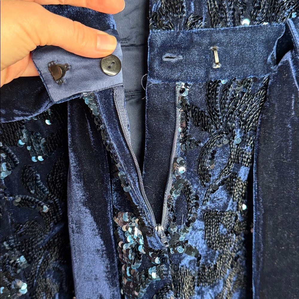 NEW Alexis Pamina Sequin Velvet Romper Midnight Blue XS New Years Going Out Glam - Picture 9 of 16